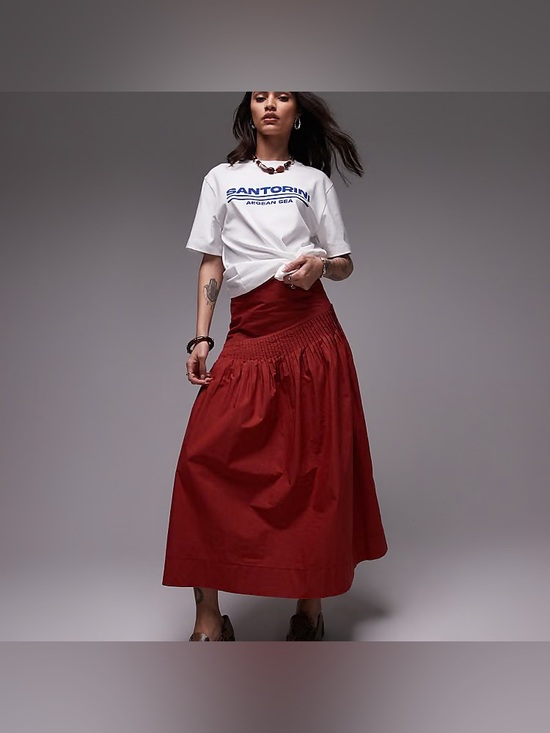 Topshop Dresses & Skirts - Topshop Pintuck Poplin Maxi Skirt